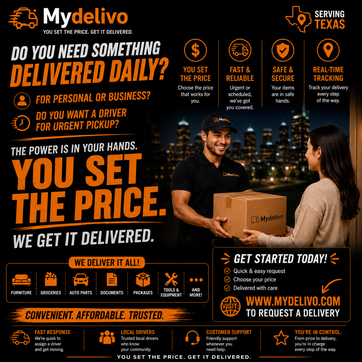 Why MyDelivo Is Changing Delivery in Texas: Finally, You Set the Price